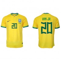 Pánský Fotbalový dres Brazílie Vinicius Junior #20 MS 2022 Domácí Krátký Rukáv